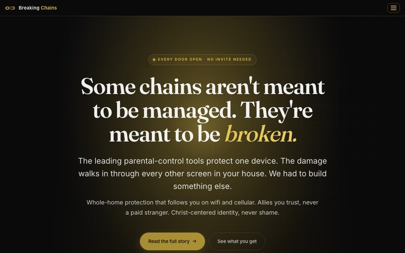 Breaking Chains homepage