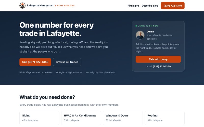 Lafayette Handyman Services homepage