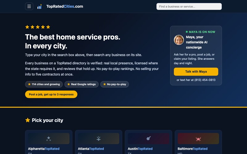 Top Rated homepage
